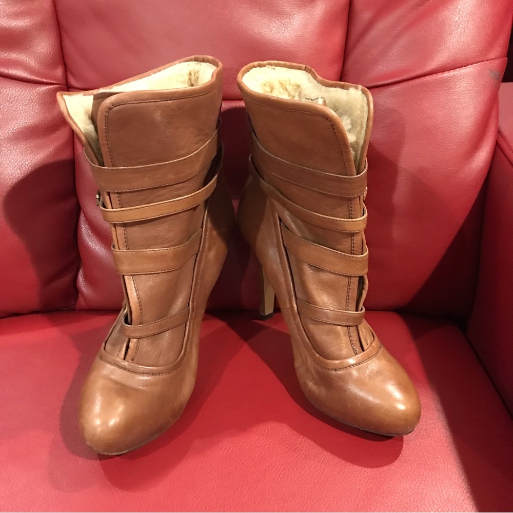 Belle classical series brown Leather womens ankle boots 9